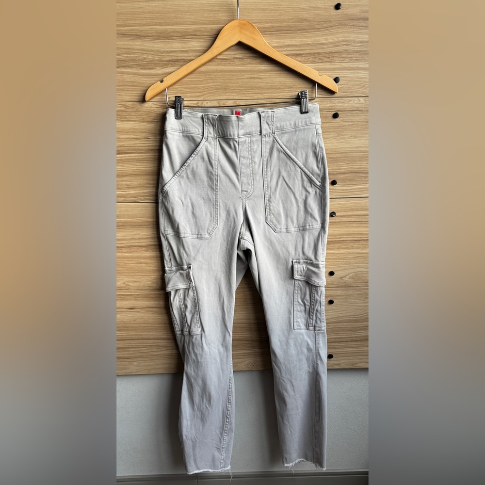 SPANX Gray Twill Cargo Pants- Size Large